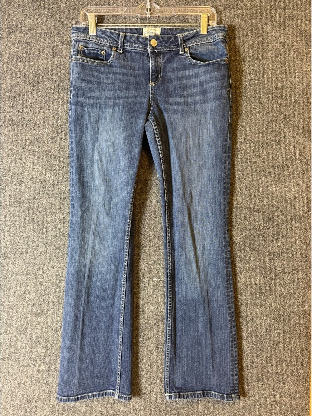 Aeropostale Bootcut Jeans Womens Size 11/12 Medium Wash Low Rise Y2K Stretch